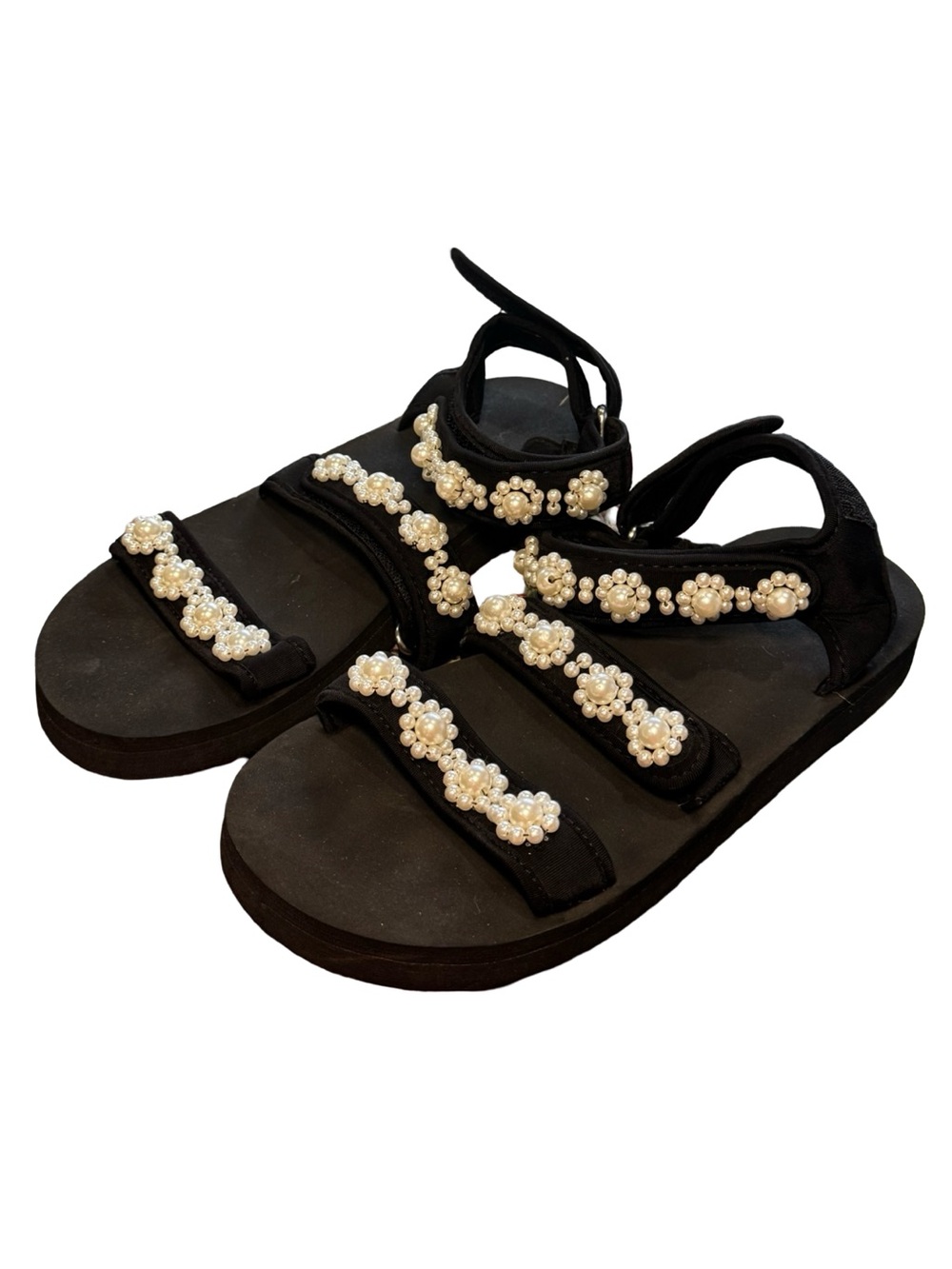 ▪️⚪️ ASOS Black Sandals with Pearl Embellishments ⚪️▪️